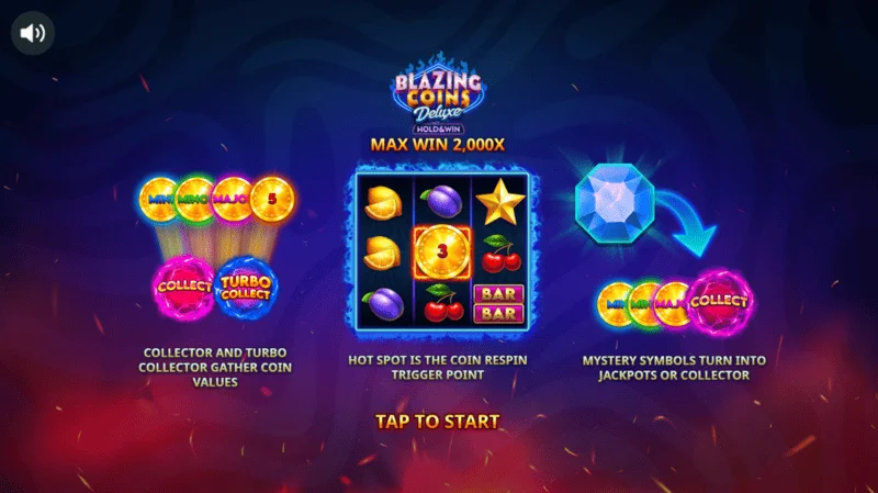 Blazing Coins Deluxe главное меню